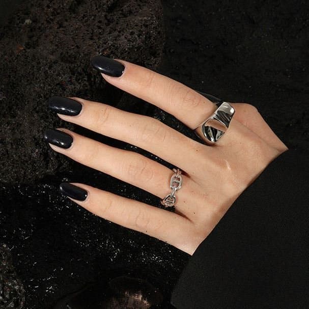 Glaze Irregular 925 Sterling Silver Adjustable Ring