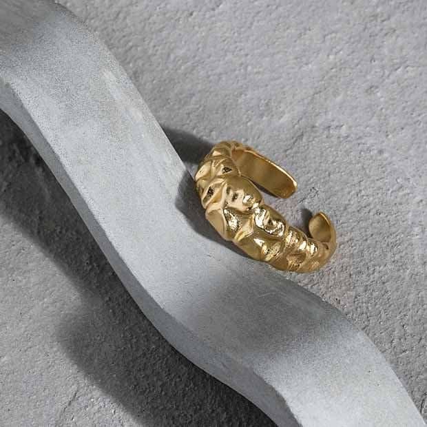 Irregular Bubble 925 Sterling Silver Adjustable Ring