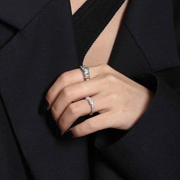 Irregular Bubble 925 Sterling Silver Adjustable Ring