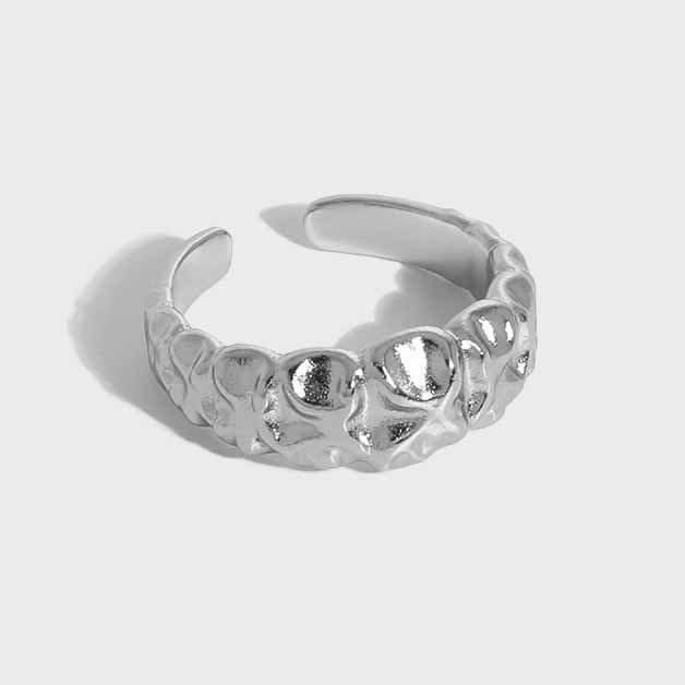 Irregular Bubble 925 Sterling Silver Adjustable Ring