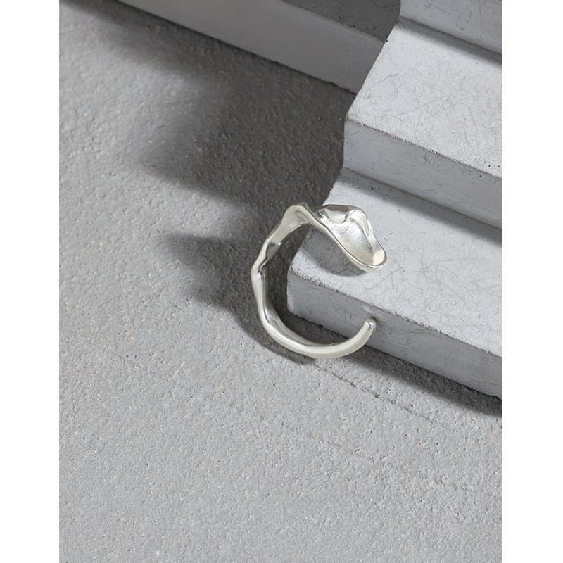 Irregular Calla Lily 925 Sterling Silver Adjustable Ring