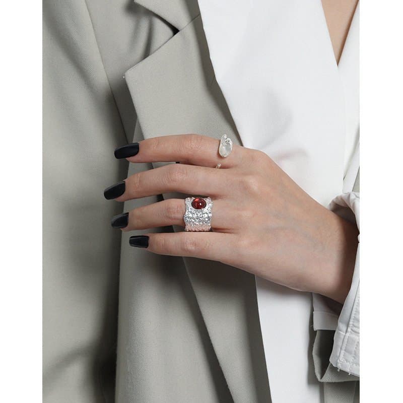 Irregular Calla Lily 925 Sterling Silver Adjustable Ring