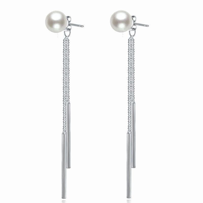 Drop Created Pearl Earrings