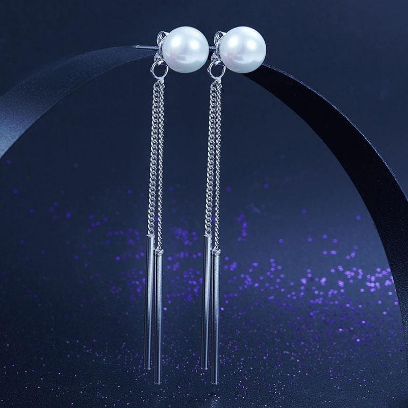 Drop Created Pearl Earrings