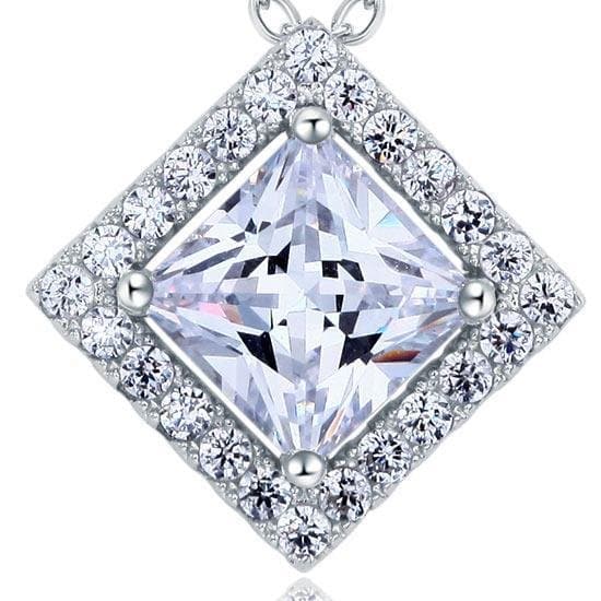 1.5 Carat Princess Cut Created Diamond Pendant Necklace