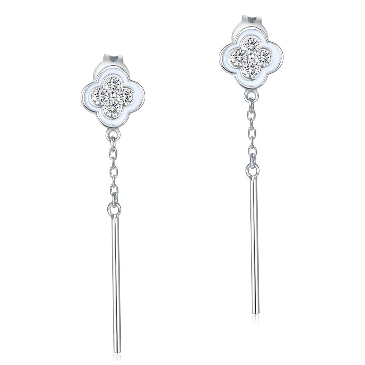 Dangle Flowers Created Diamond Earrings