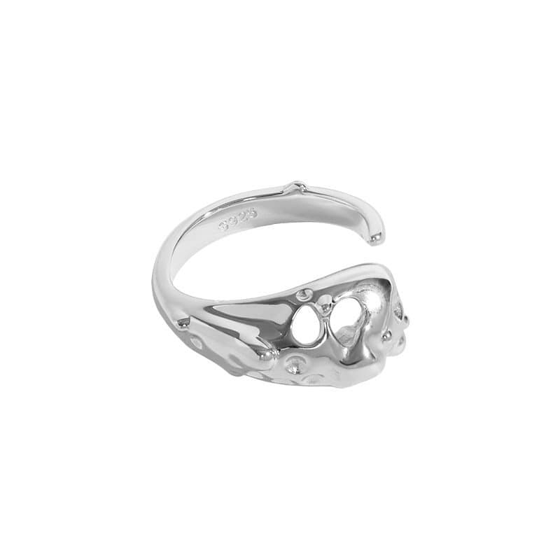 Irregular Hollow Bone 925 Sterling Silver Adjustable Ring