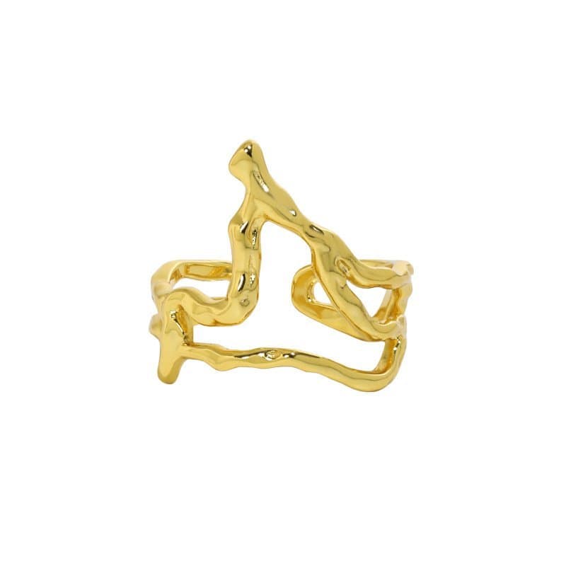 Irregular Hollow Flame 925 Sterling Silver Adjustable Ring