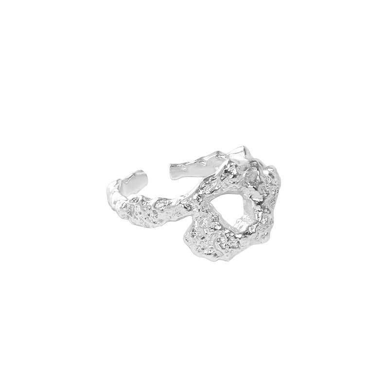 Irregular O Shape 925 Sterling Silver Adjustable Ring