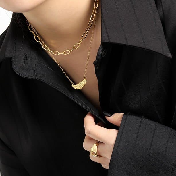 Irregular Stones 925 Sterling Silver Necklace