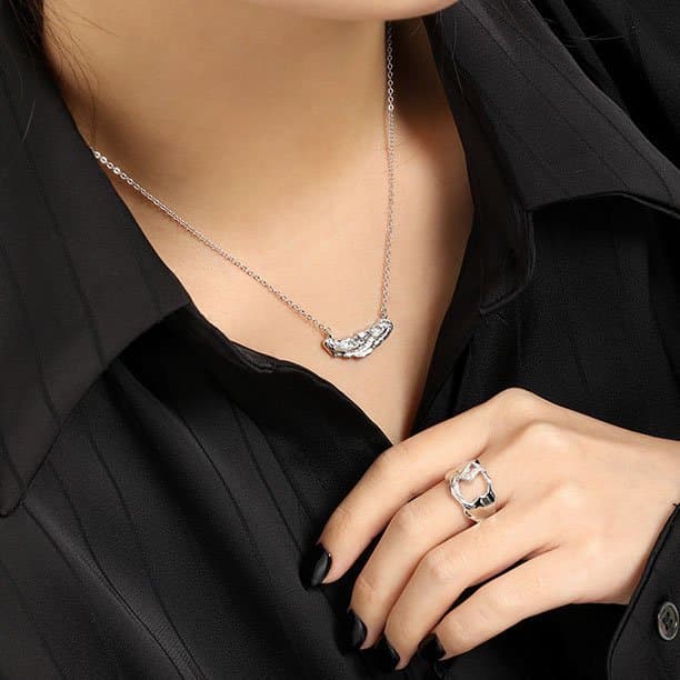 Irregular Stones 925 Sterling Silver Necklace