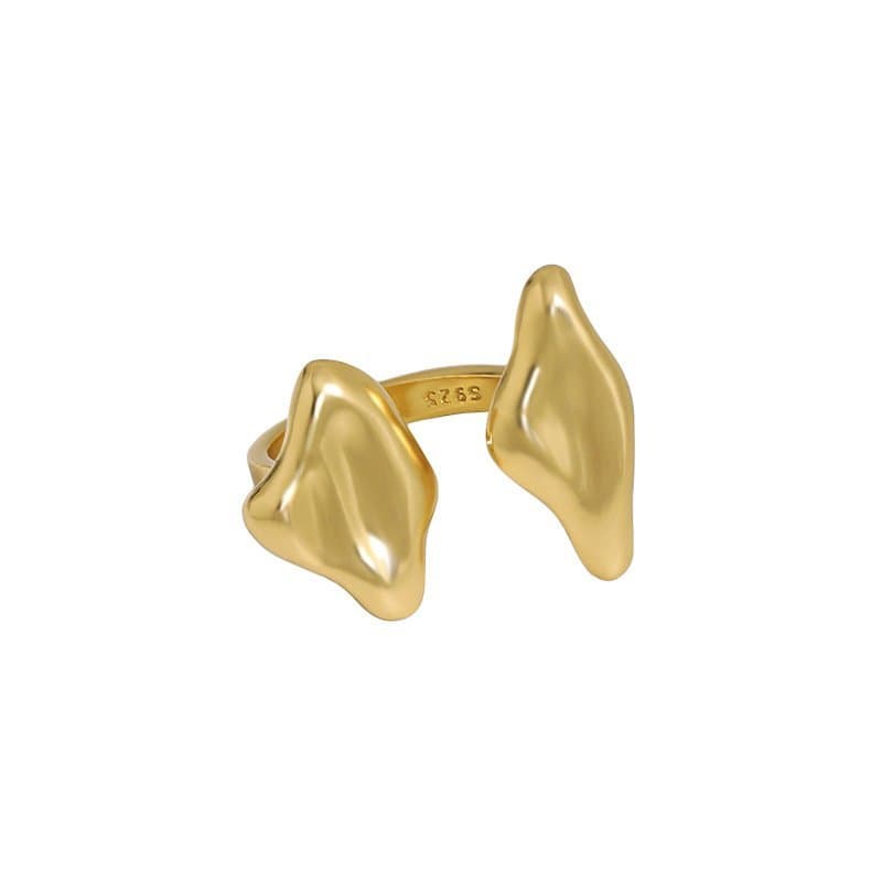 Irregular Two Ears 925 Sterling Silver Adjustable Ring