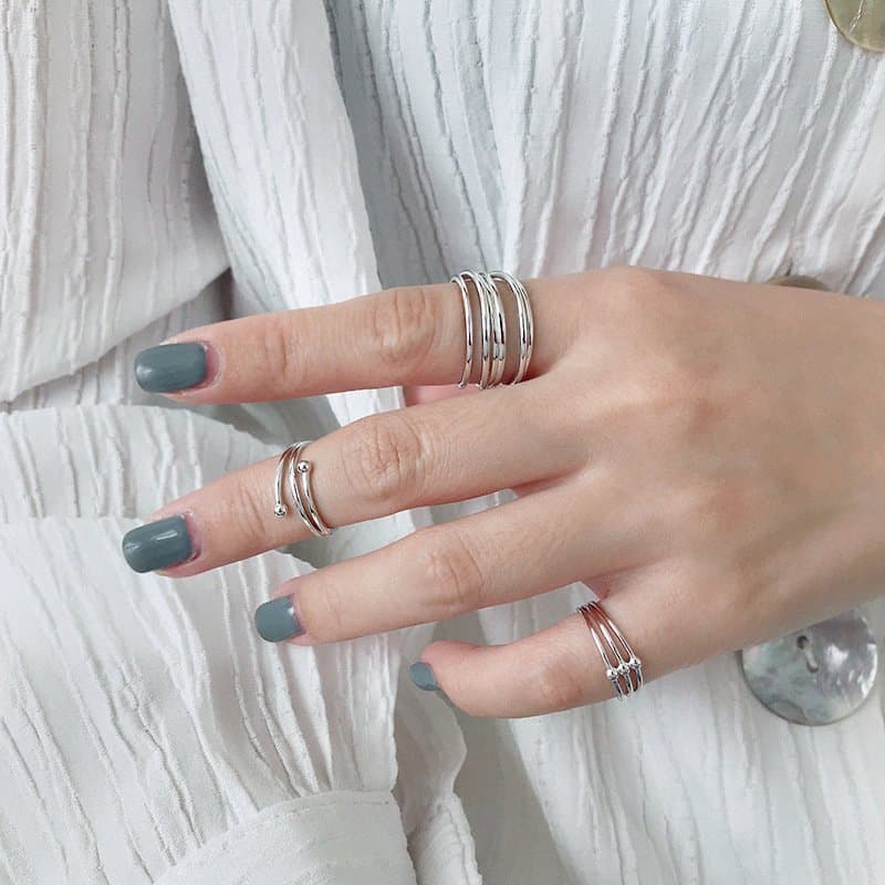 Multi Layers Cross 925 Sterling Silver Adjustable Ring