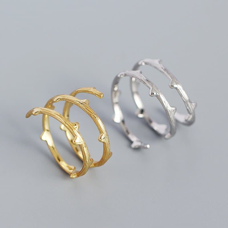Triple Layers Branch 925 Sterling Silver Adjustable Ring