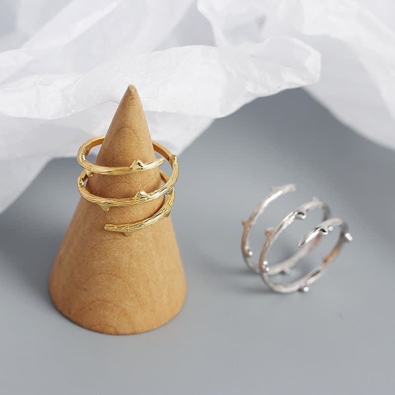 Triple Layers Branch 925 Sterling Silver Adjustable Ring