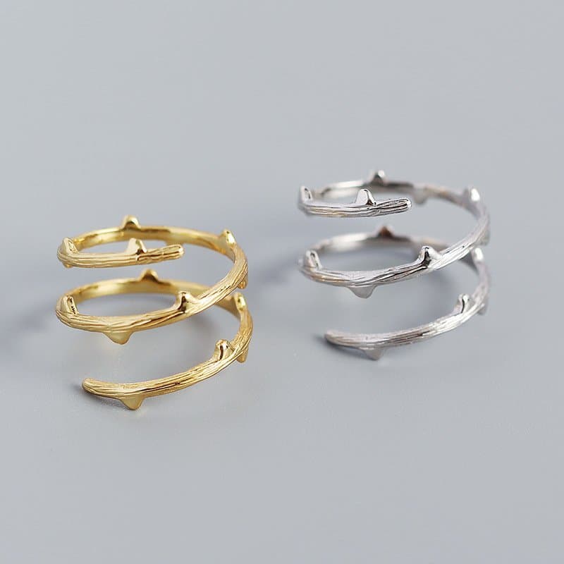 Triple Layers Branch 925 Sterling Silver Adjustable Ring