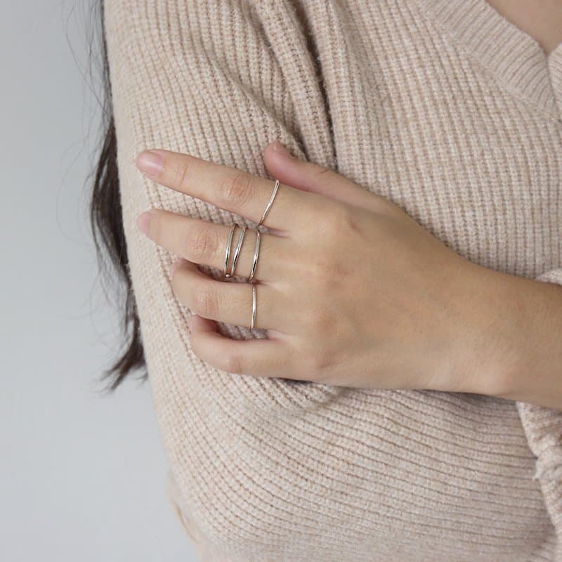 Triple Layers Hollow Wide 925 Sterling Silver Adjustable Ring