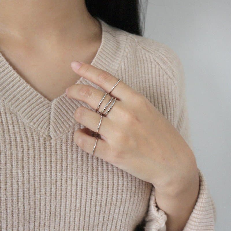 Triple Layers Hollow Wide 925 Sterling Silver Adjustable Ring