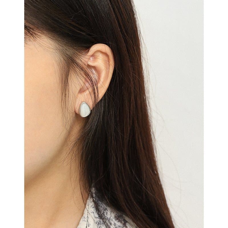 Waterdrop Mother of Shell 925 Sterling Silver Stud Earrings