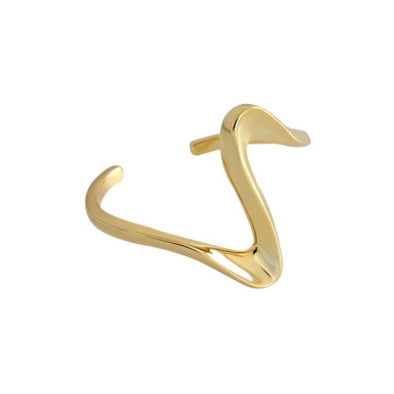 Wave Irregular 925 Sterling Silver Adjustable Ring