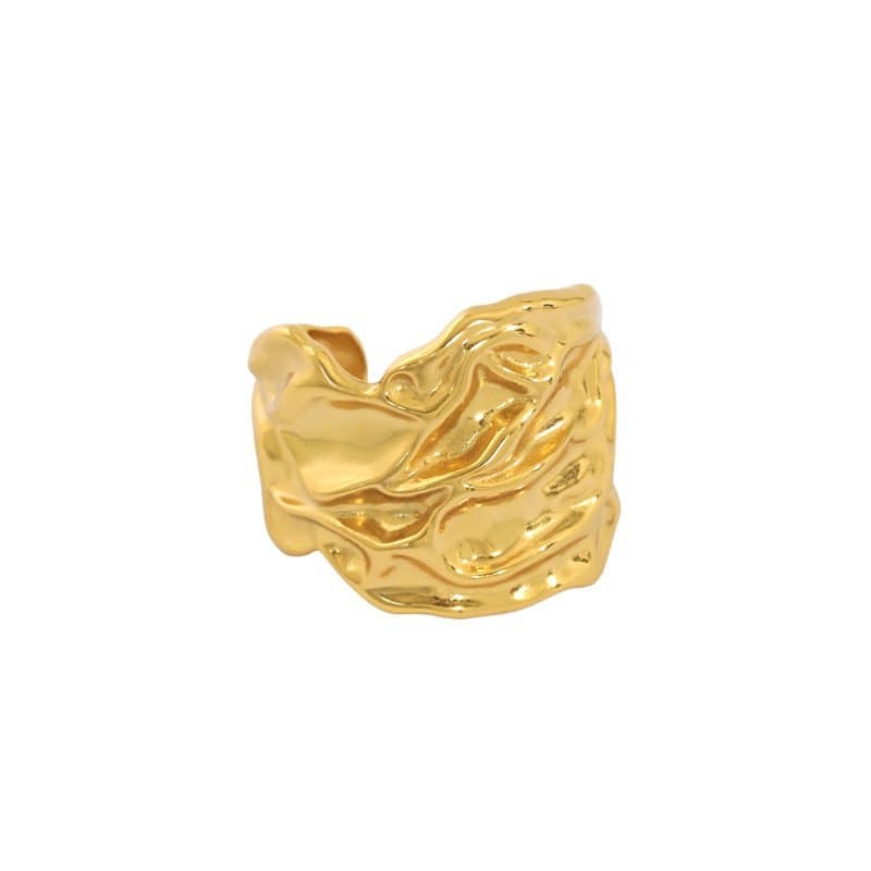 Wrinkle Wide 925 Sterling Silver Adjustable Ring