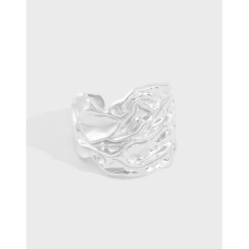 Wrinkle Wide 925 Sterling Silver Adjustable Ring