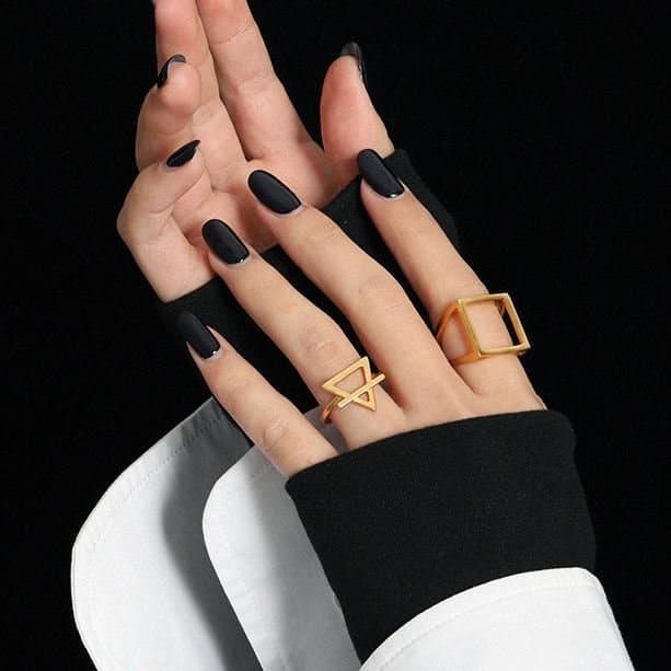 Geometric Hollow Triangle 925 Sterling Silver Adjustable Ring