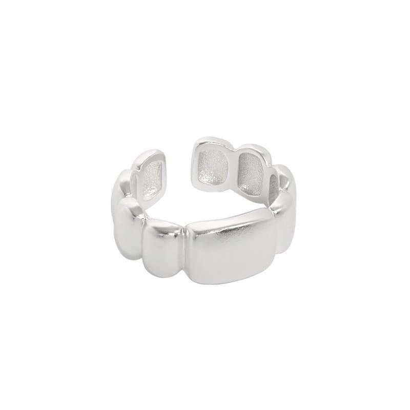 Geometric Irregular Bubbles 925 Sterling Silver Adjustable Ring