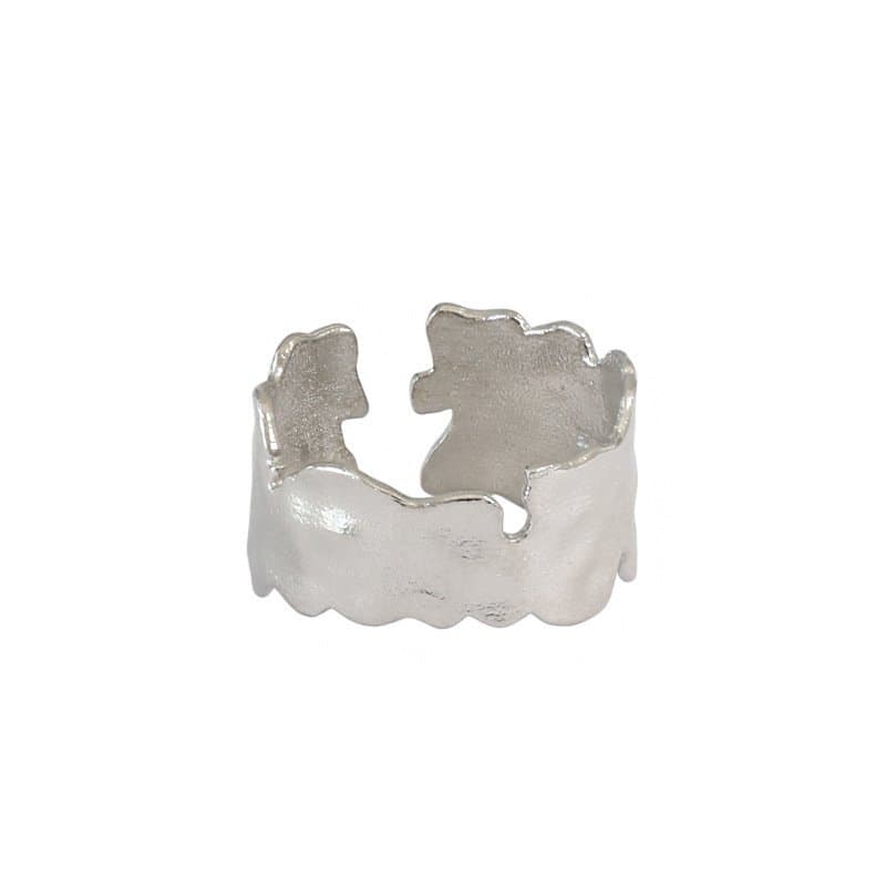 Irregular Gaps 925 Sterling Silver Adjustable Ring