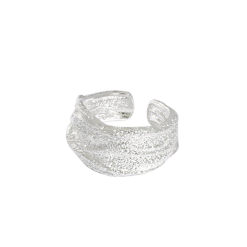 Irregular Wide 925 Sterling Silver Adjustable Ring