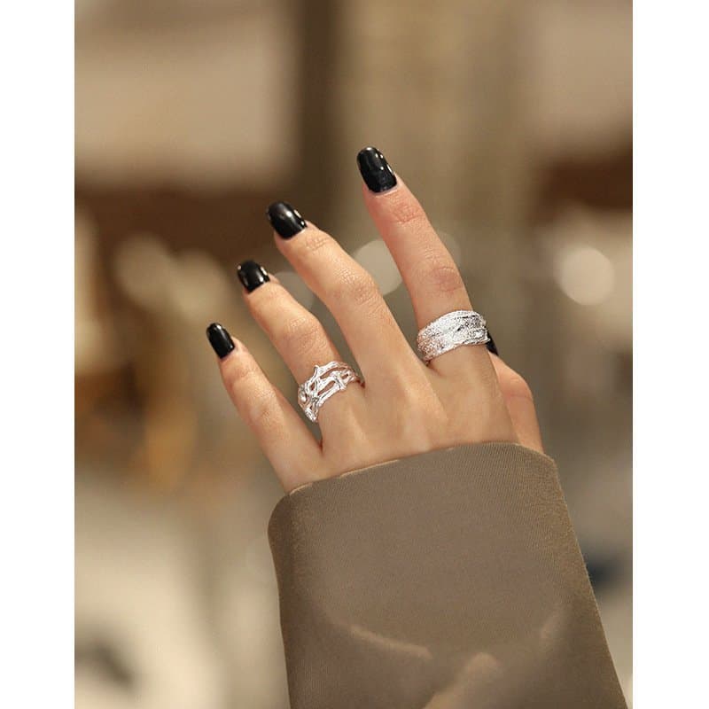 Irregular Wide 925 Sterling Silver Adjustable Ring