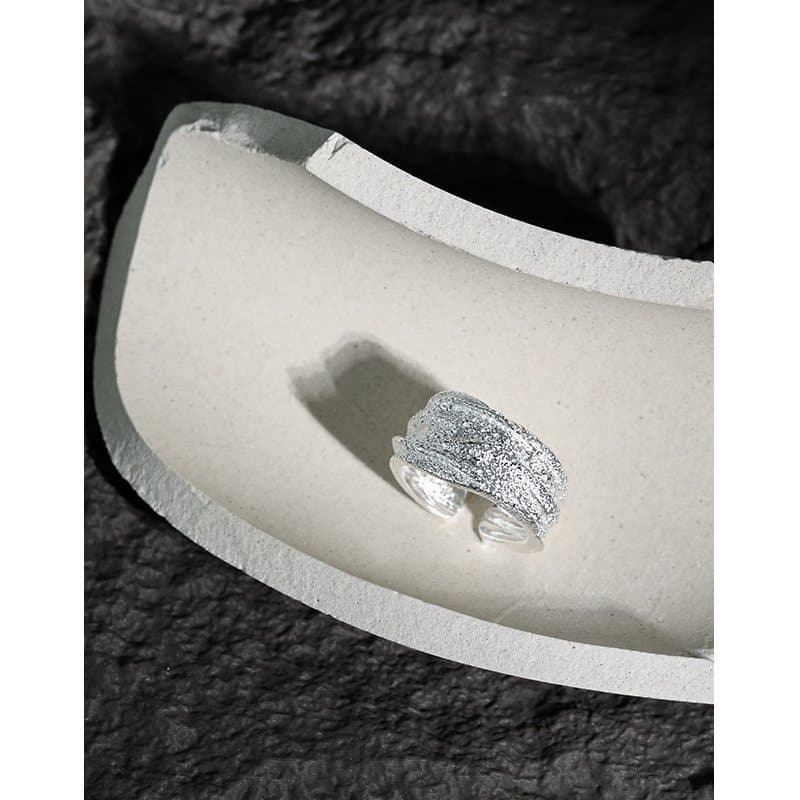 Irregular Wide 925 Sterling Silver Adjustable Ring