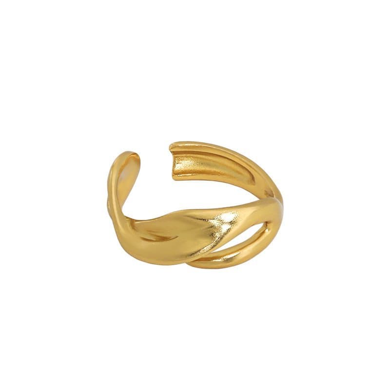 Irregular Hollow River 925 Sterling Silver Adjustable Ring