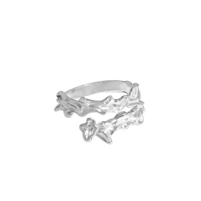Irregular Cross 925 Sterling Silver Adjustable Ring