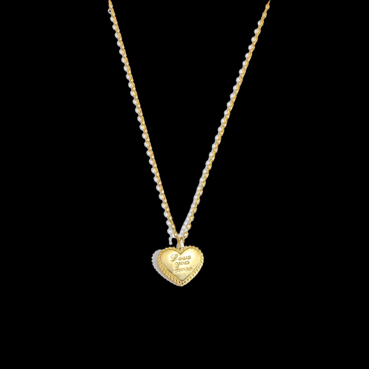 Love You More Letters Heart 925 Sterling Silver Necklace