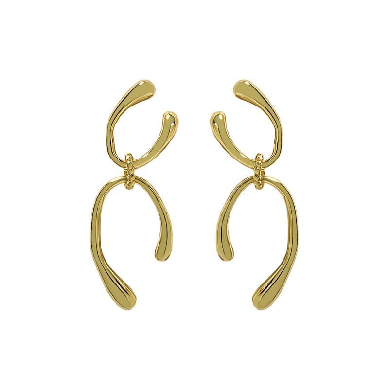 Double U Shape 925 Sterling Silver Dangling Earrings