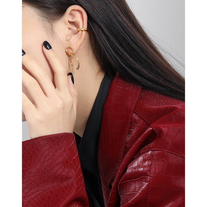 Double U Shape 925 Sterling Silver Dangling Earrings