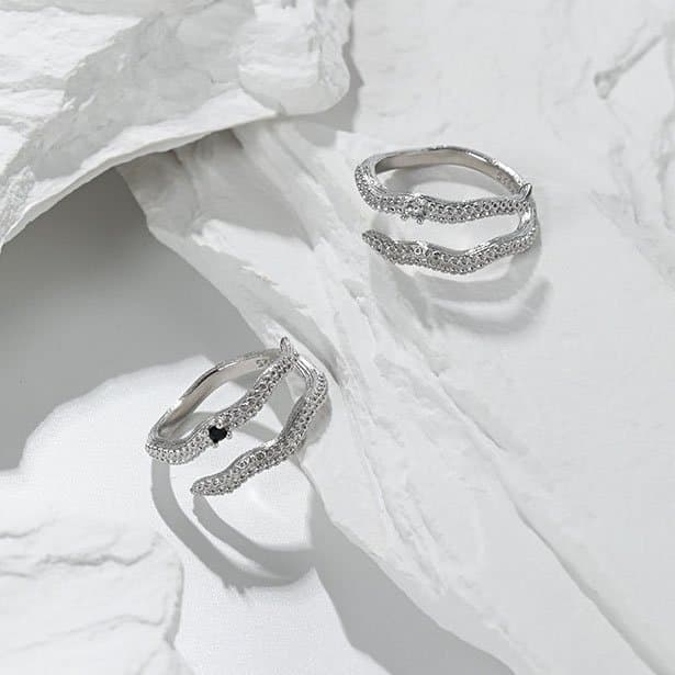 Doule Layers Squid 925 Sterling Silver Adjustable Ring