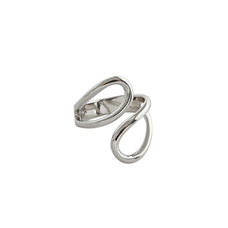 Irregular Hollow Waterdrop 925 Sterling Silver Adjustable Ring