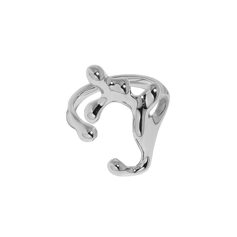 Irregular Lava Flame 925 Sterling Silver Adjustable Ring