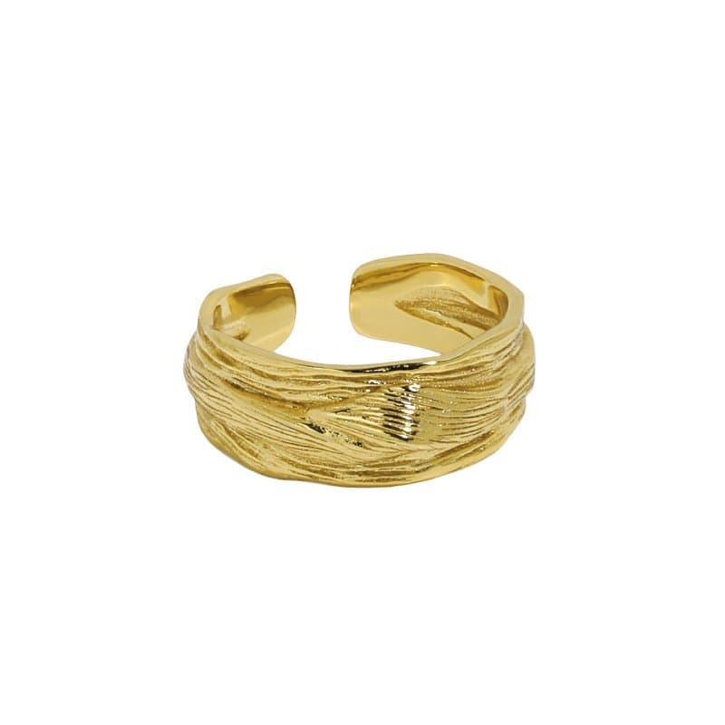 Irregular River Wave 925 Sterling Silver Adjustable Ring