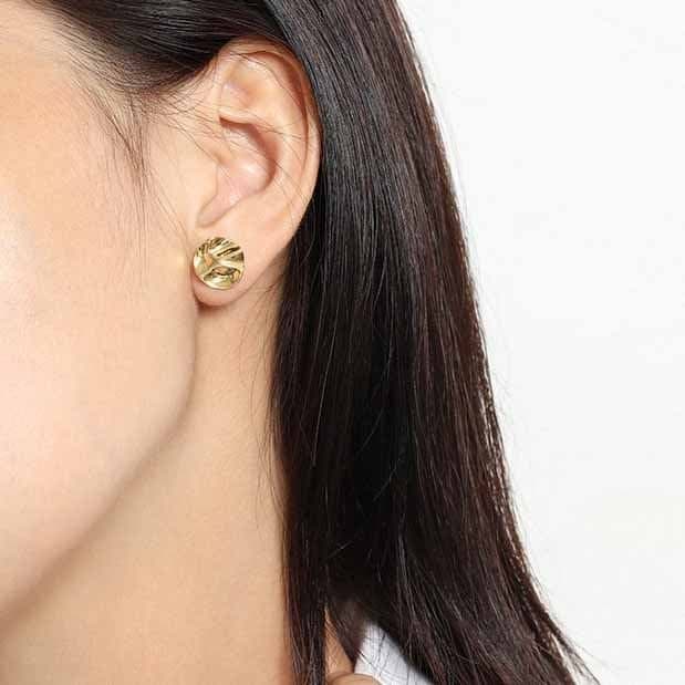 Irregular Round 925 Sterling Silver Stud Earrings