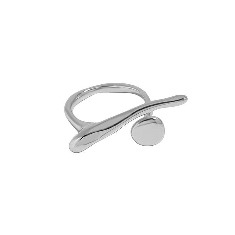 Irregular OT Shape 925 Sterling Silver Adjustable Ring