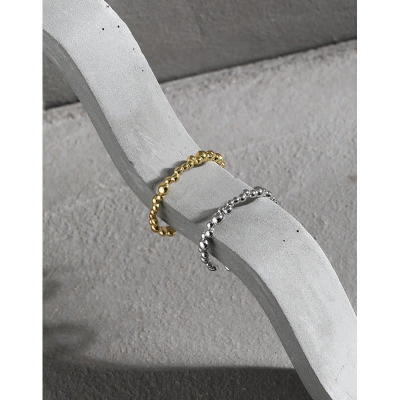 Bean Bubbles 925 Sterling Silver Adjustable Ring