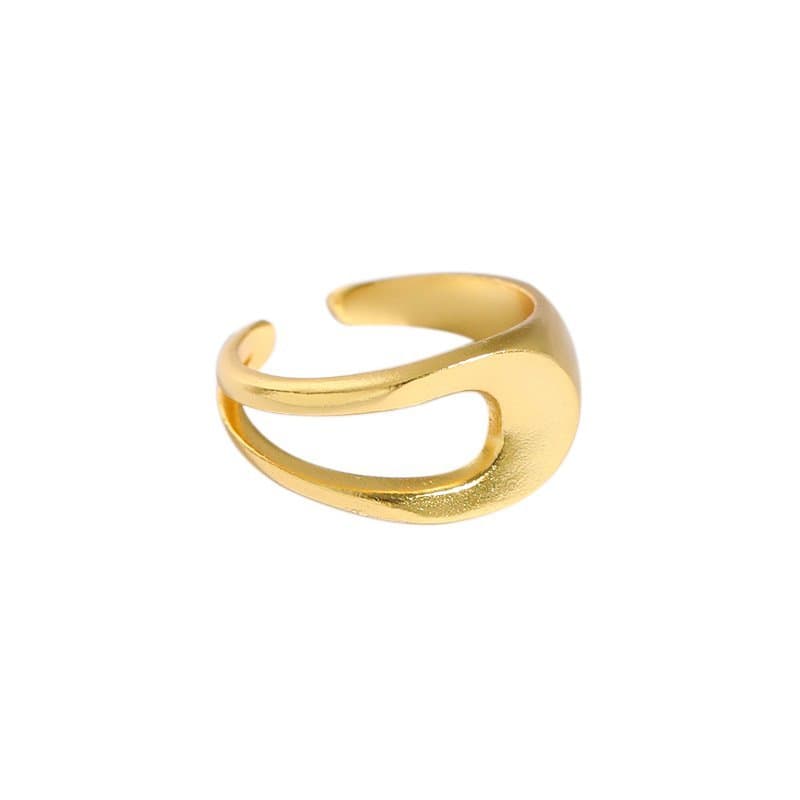 Hollow Lines 925 Sterling Silver Adjustable Ring