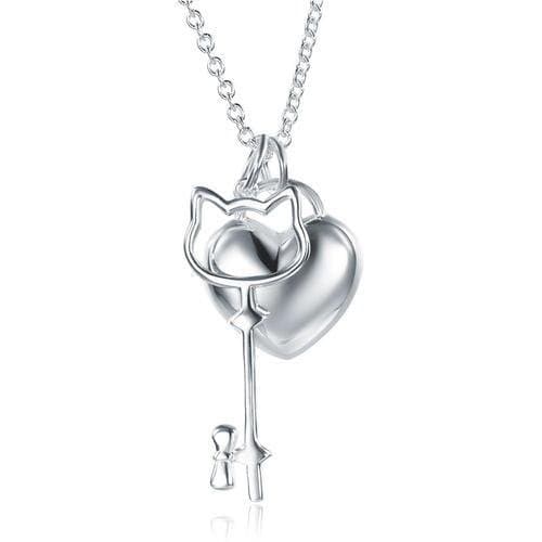 Kids Heart Key Pendant Necklace