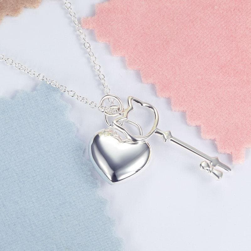 Kids Heart Key Pendant Necklace