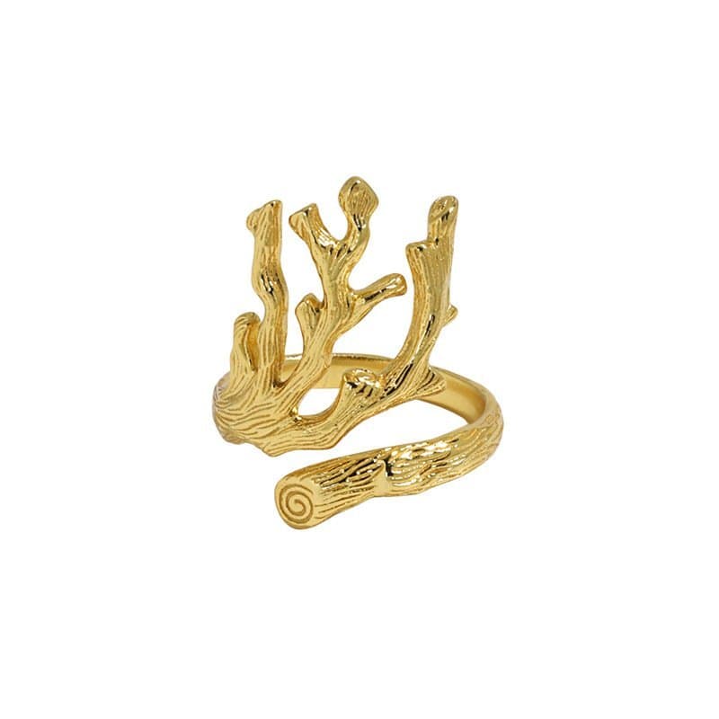 Irregular Branch 925 Sterling Silver Adjustable Ring