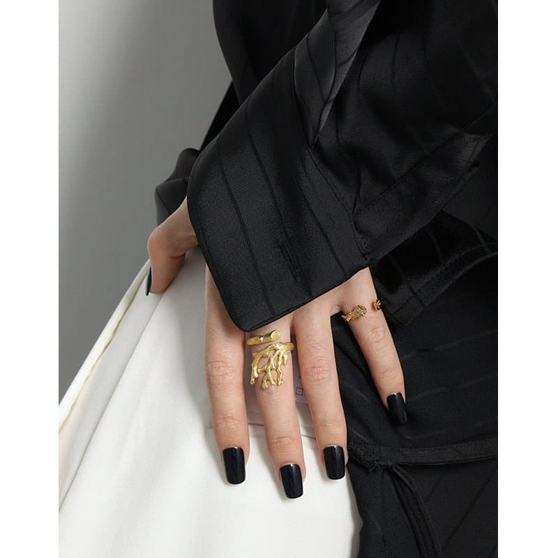 Irregular Branch 925 Sterling Silver Adjustable Ring