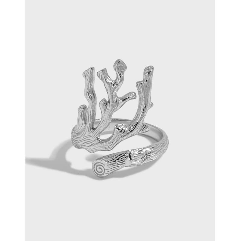 Irregular Branch 925 Sterling Silver Adjustable Ring